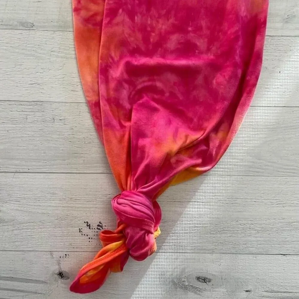 Cozys Baby‎ Knotted Gown, pink and orange, 0-3 months